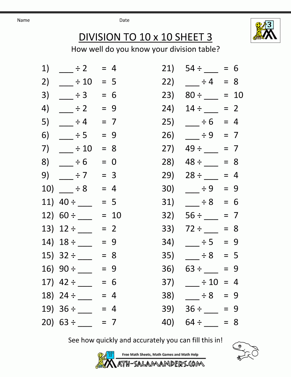 Printable Division Worksheets 3rd 4th Grade Printable Division Worksheets 3rd 4th Grade
