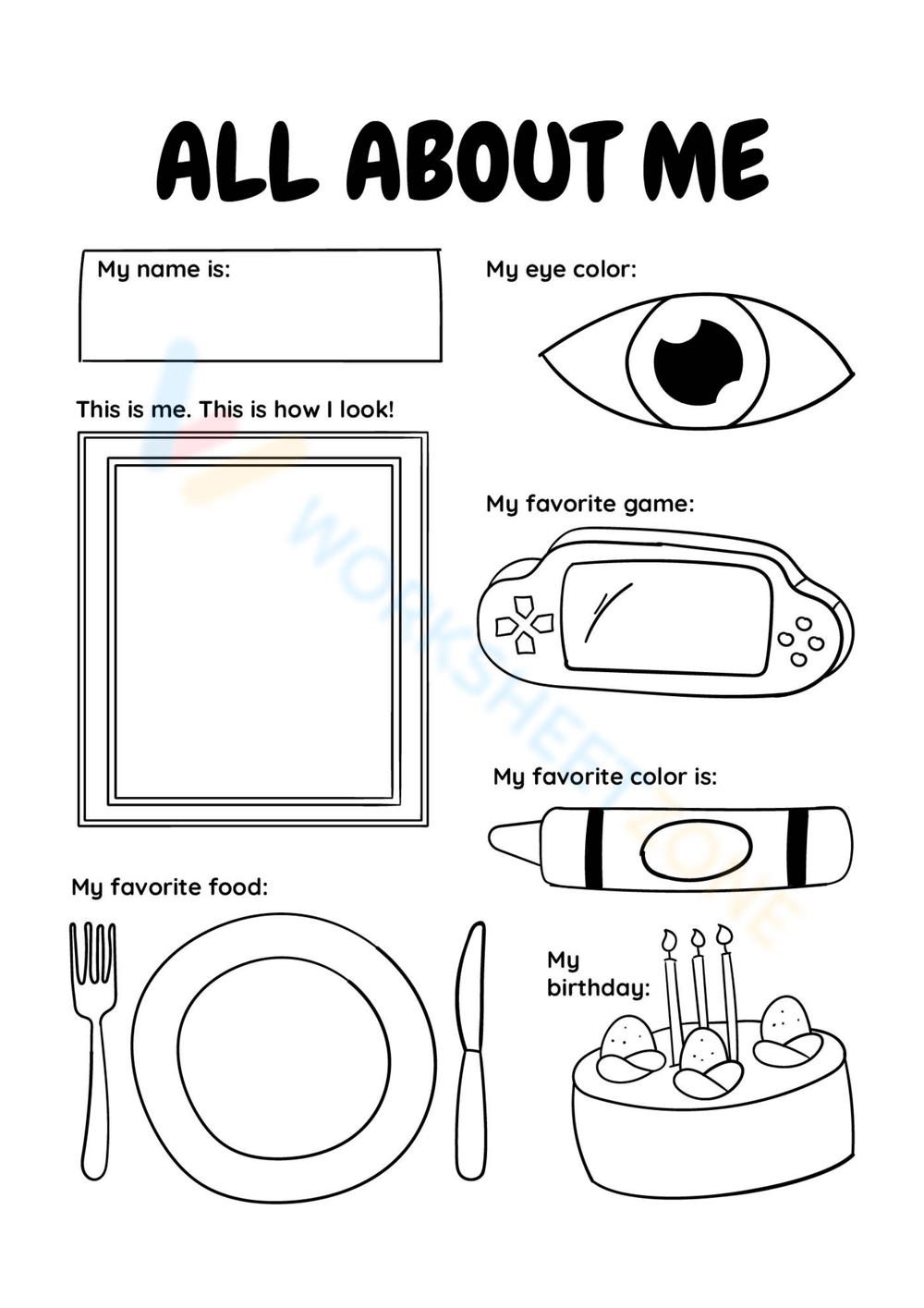 Printable Grade 2 All About Me Worksheet Worksheets Download
