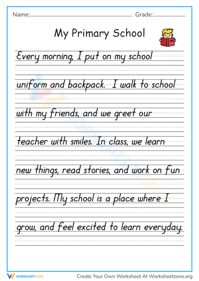 Printable Grade 2 Handwriting Worksheets