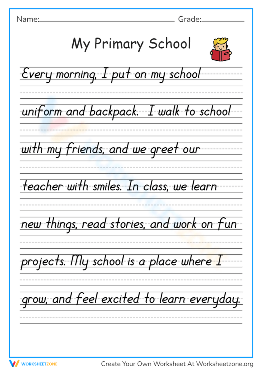 Printable Grade 2 Handwriting Worksheets