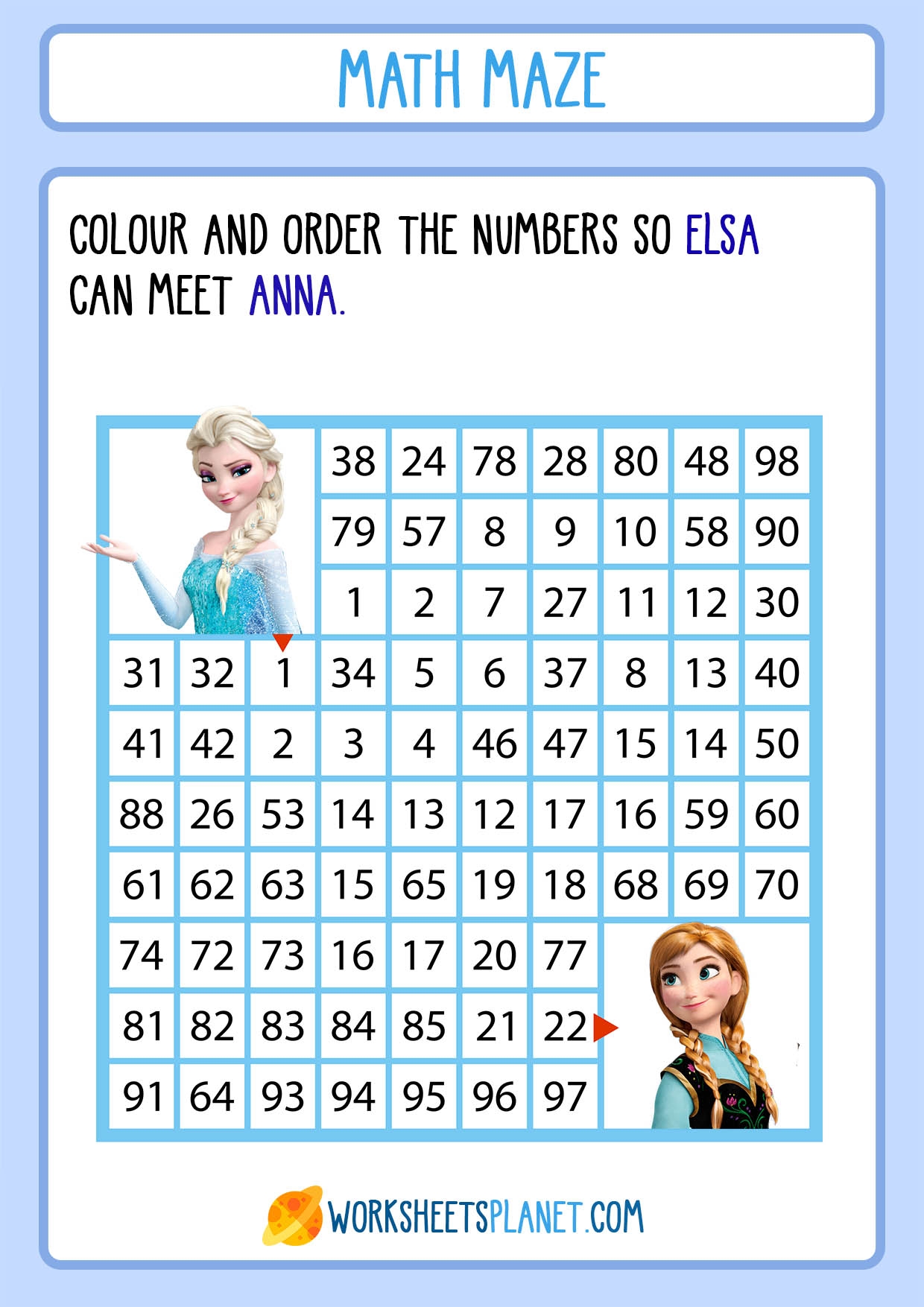 Free Math Maze Worksheets