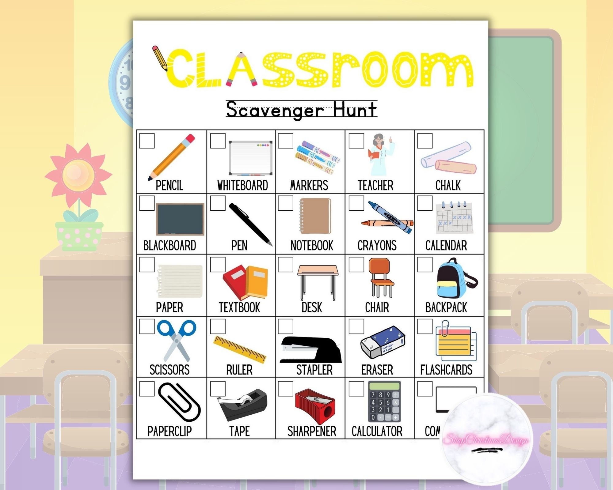 Preschool Classroom Scavenger Hunt Printable Preschool Classroom Scavenger Hunt Printable