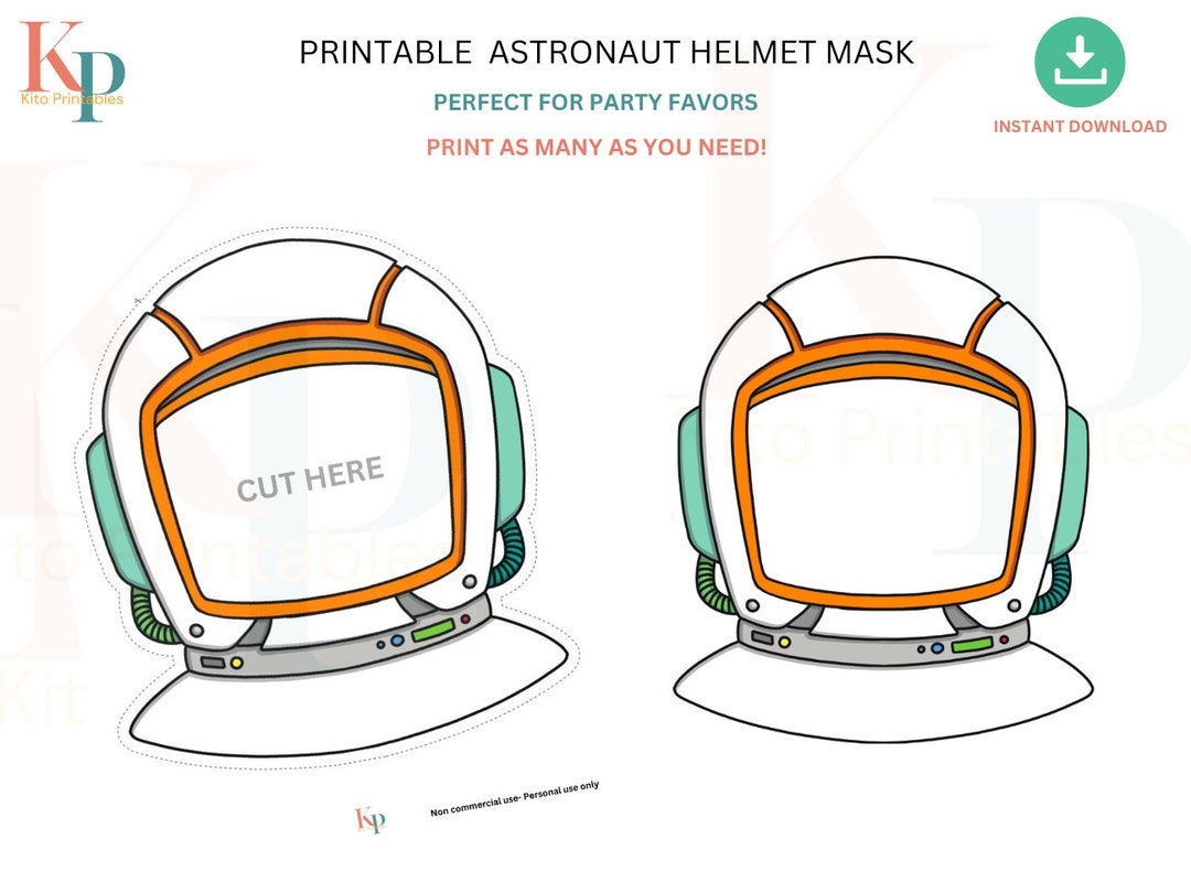 Printable Space Astronaut Helmet Mask Birthday Party Galaxy Favor Astronaut Planets Kids Party Mask Astronaut Party Favors Digital 001 Etsy UK