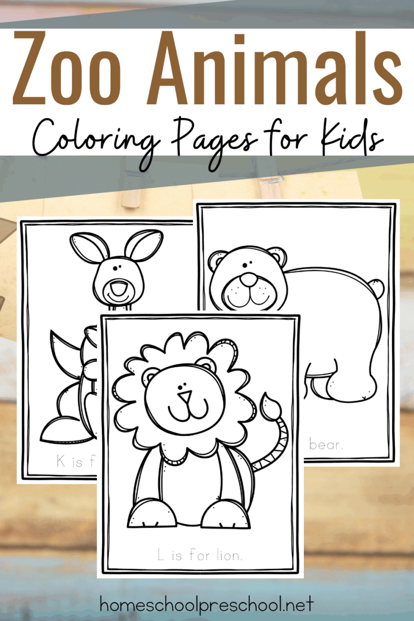 Printable Zoo Animal Coloring Pages For Preschool