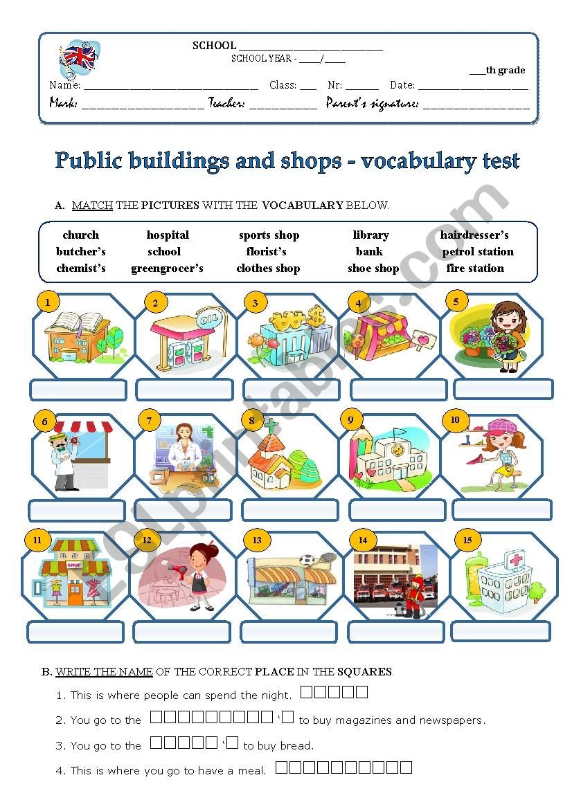 Public Buildings And Shops ESL Worksheet By Dulcinha Public Buildings And Shops ESL Worksheet By Dulcinha