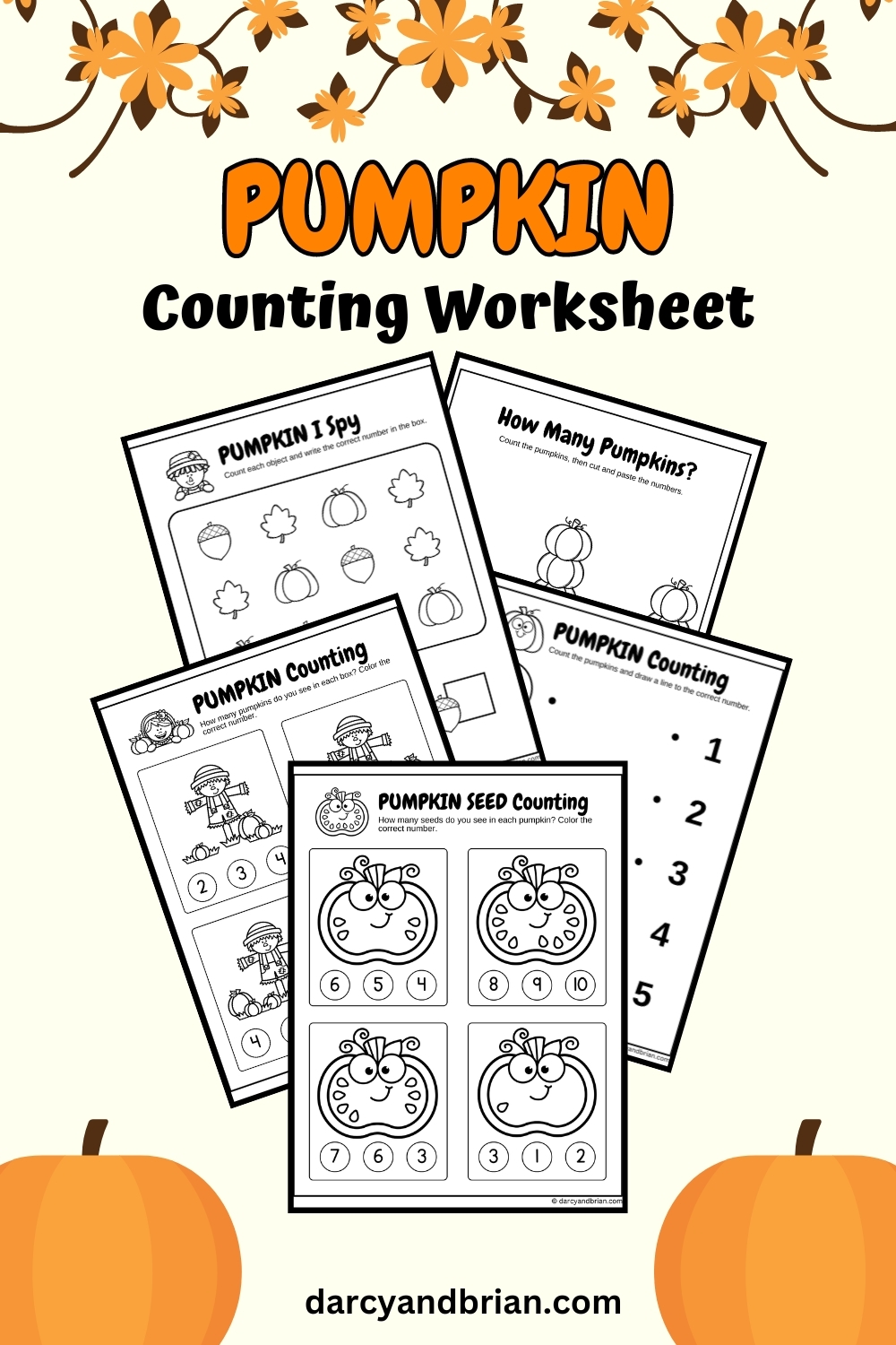 Pumpkin Counting Worksheet For Preschoolers Pumpkin Counting Worksheet For Preschoolers