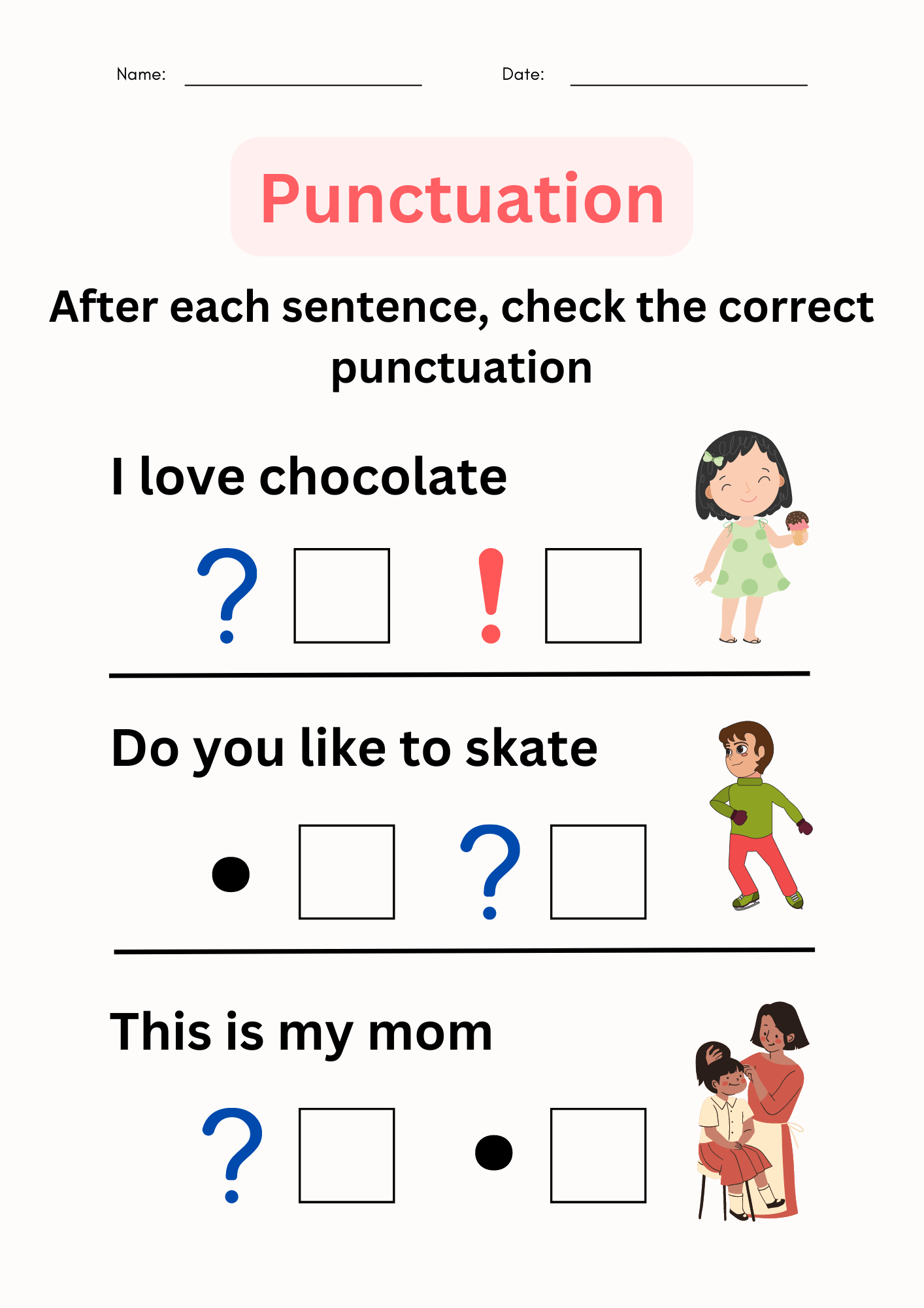 Punctuation Worksheets With Answers For Grade 1 Made By Teachers Punctuation Worksheets With Answers For Grade 1 Made By Teachers