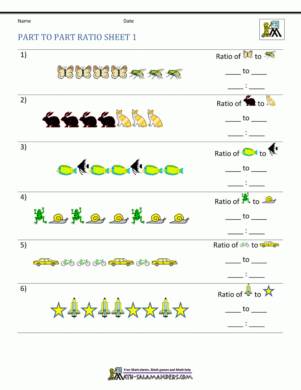 Ratio Worksheets Grade 6 Pdf Free
