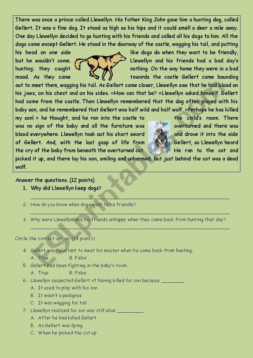 Reading Comprehension A2 ESL Worksheet By Stefaniapascolini