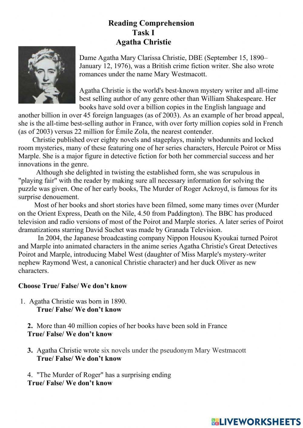 Reading Comprehension Online Exercise For Grade 8 Live Worksheets Worksheets Library