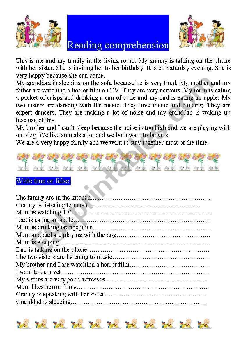 Reading Comprehension Present Continuous ESL Worksheet By Montseteacher