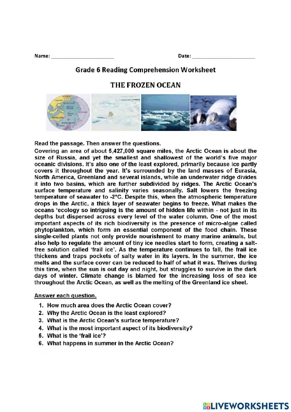 Reading Comprehension Worksheets 6th Grade Online Reading Comprehension Worksheets 6th Grade Online