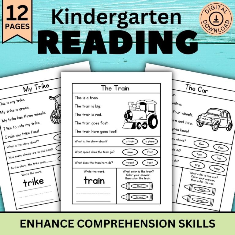 Reading Comprehension Worksheets For Preschool Kindergarten First Grade Reading Skills Classful