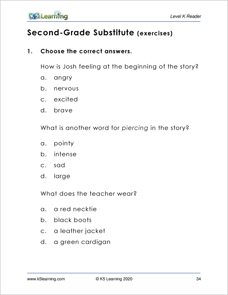 Reading Comprehension Worksheets Level K Reading Comprehension Worksheets Level K