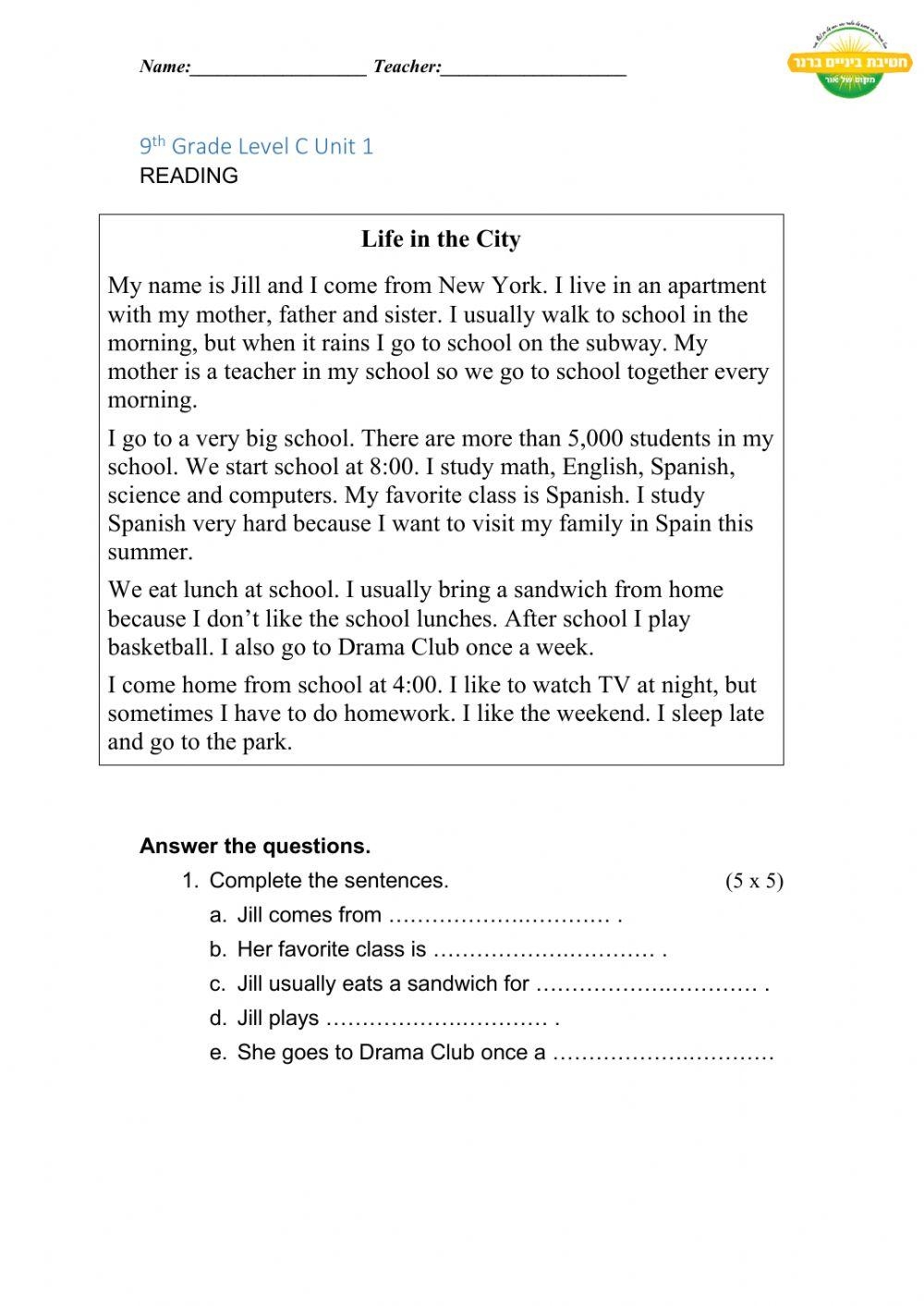 Free Grade 9 Reading Comprehension Worksheets Free Grade 9 Reading Comprehension Worksheets