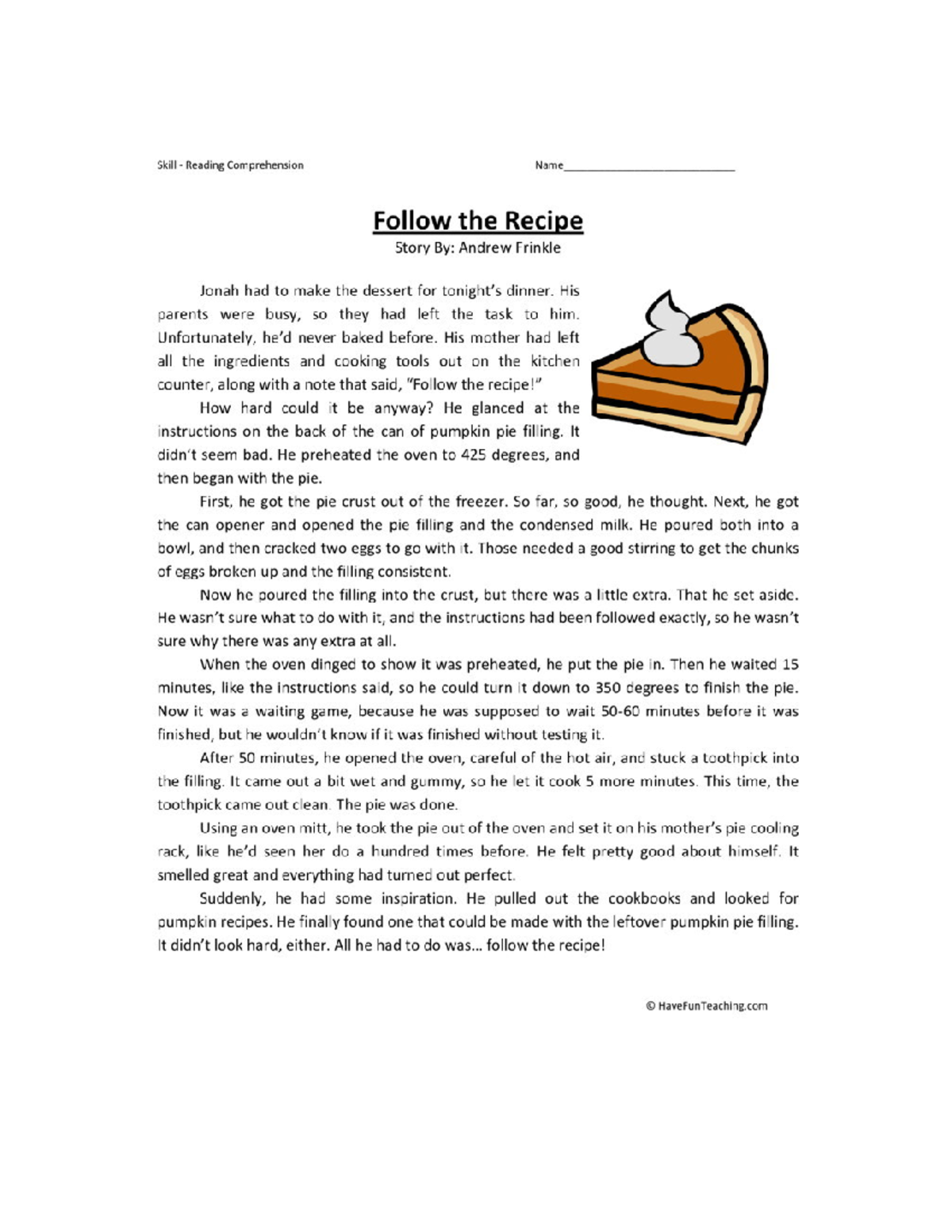 Reading Task Following The Recipe Comprehension Skills Practice Studocu Reading Task Following The Recipe Comprehension Skills Practice Studocu