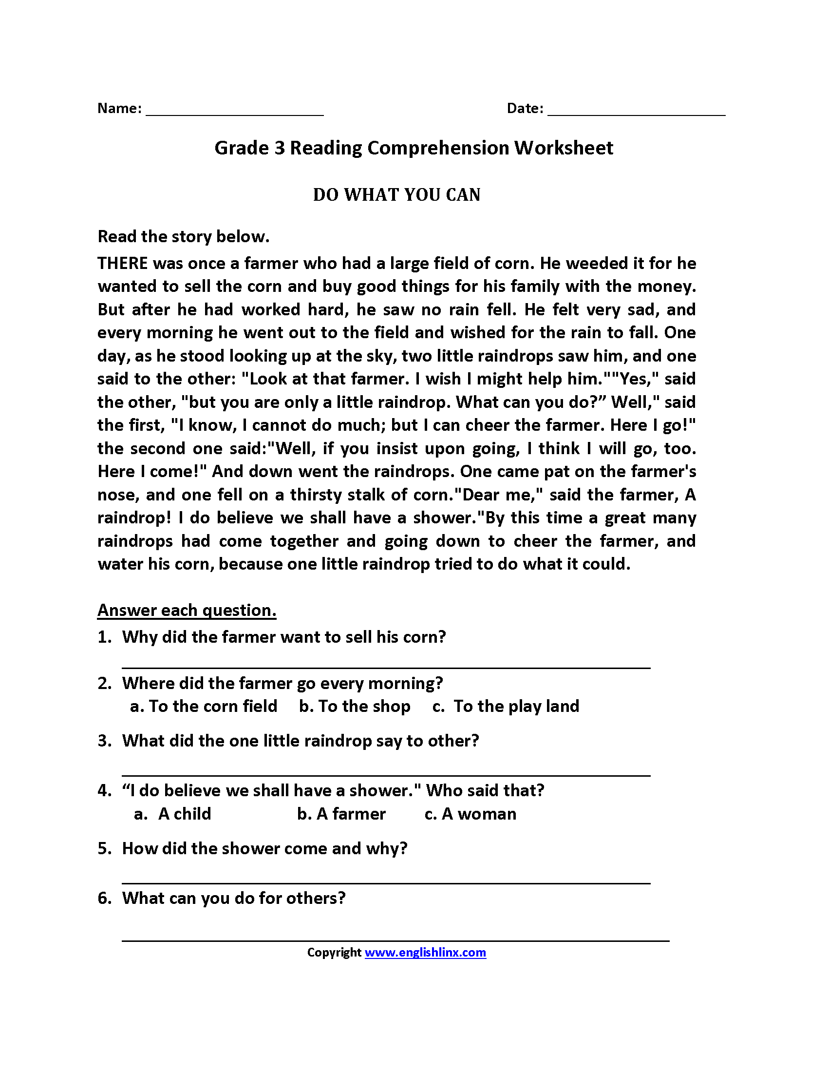 Reading Worksheets Third Grade Reading Worksheets Reading Worksheets Third Grade Reading Worksheets