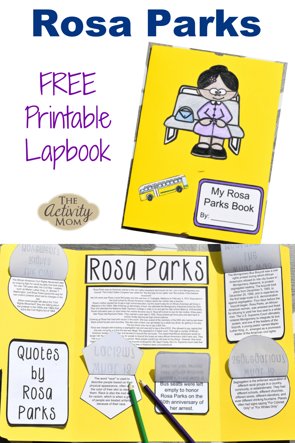 Rosa Parks Lapbook The Activity Mom Rosa Parks Lapbook The Activity Mom