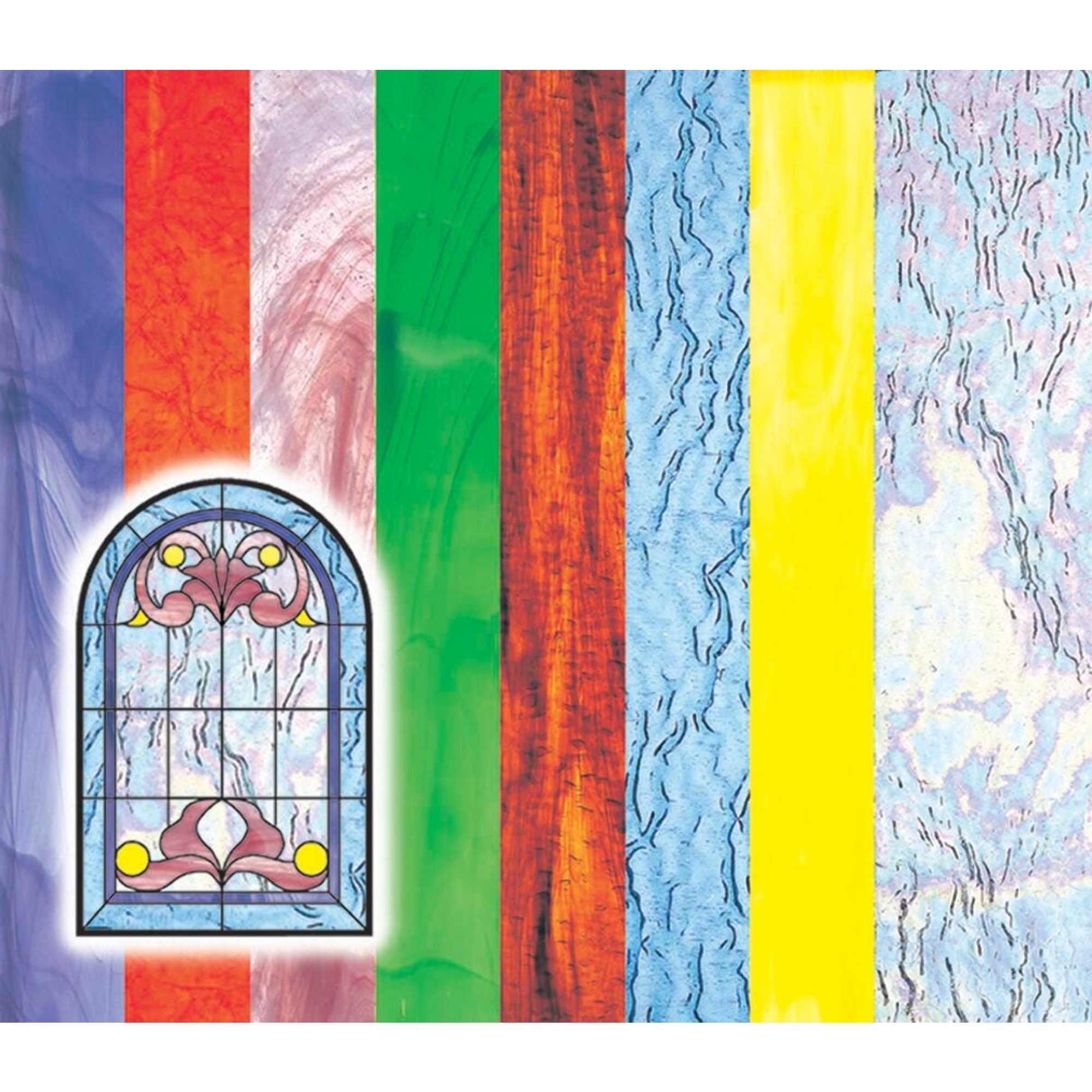 Roylco Stained Glass Craft Paper 5 1 2 X 8 1 2 Inches Assorted Colors Pack Of 24