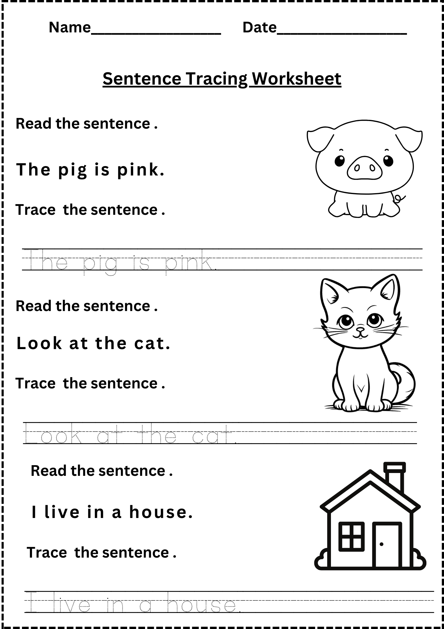 Free Sentence Worksheets Grade 1