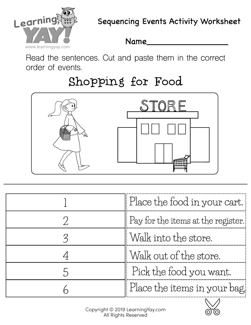 Sequencing Events Activity Worksheet For 1st Grade Free Printable