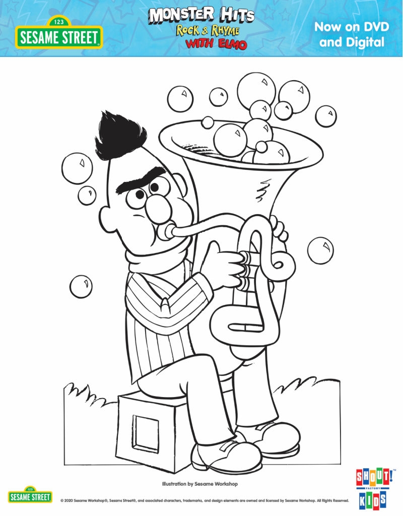 Sesame Street Bert Coloring Page Mama Likes This