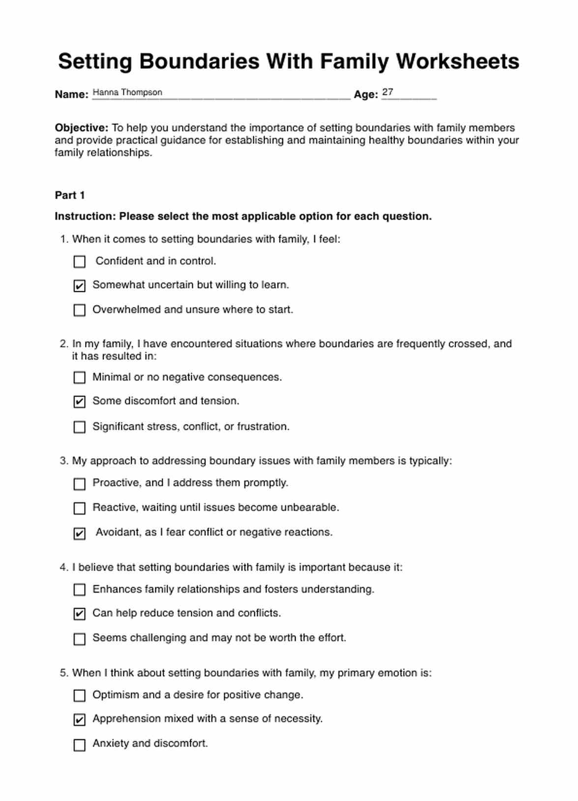 Setting Boundaries With Family Worksheet Example Free PDF Download Setting Boundaries With Family Worksheet Example Free PDF Download