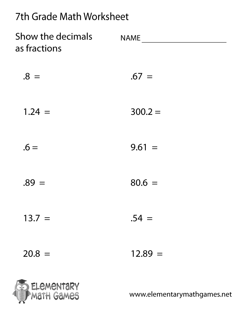 Free 7th Grade Worksheets With Answers Free 7th Grade Worksheets With Answers