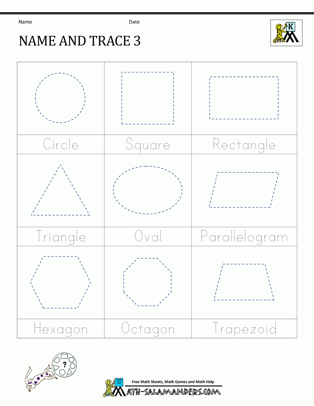 Shape Tracing Worksheets Kindergarten Shape Tracing Worksheets Kindergarten