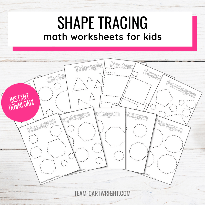 Shapes Trace Worksheets Free Printable