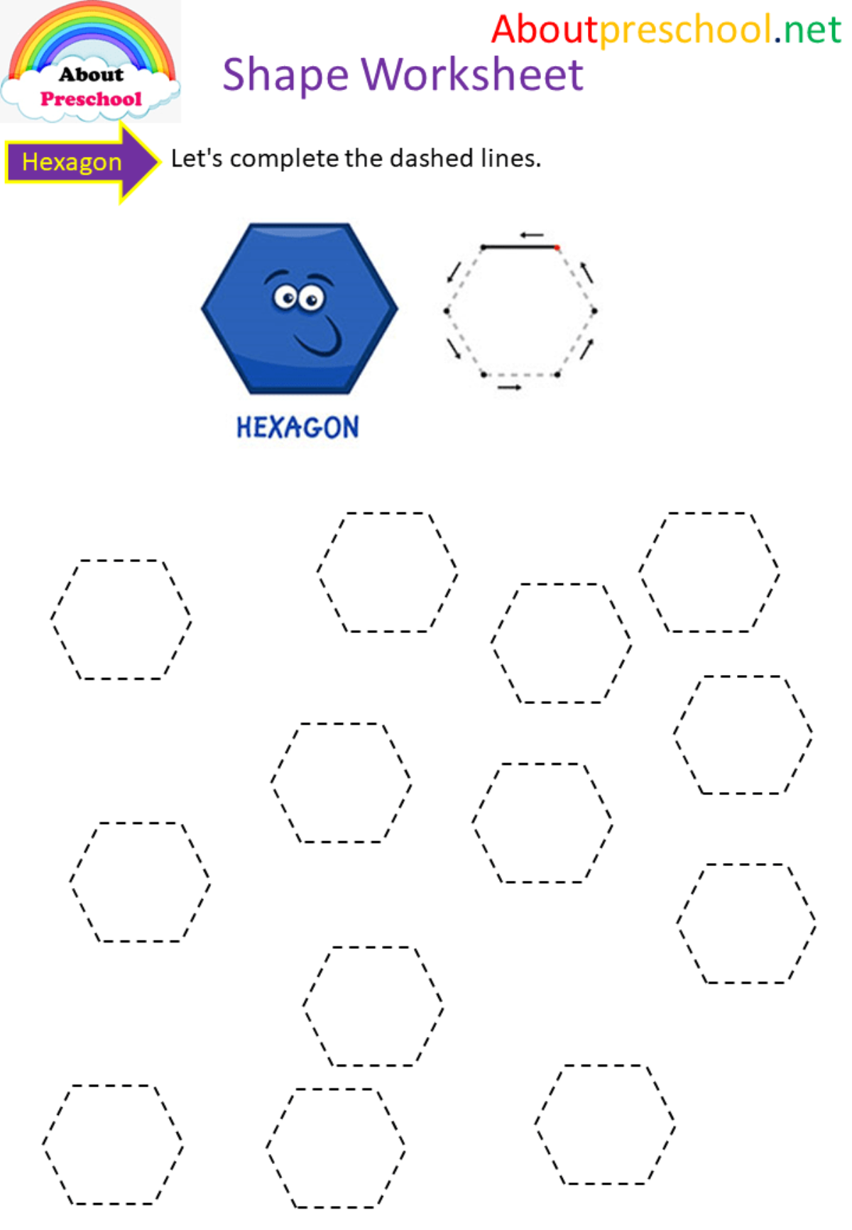 Hexagon Printable For Preschool Hexagon Printable For Preschool