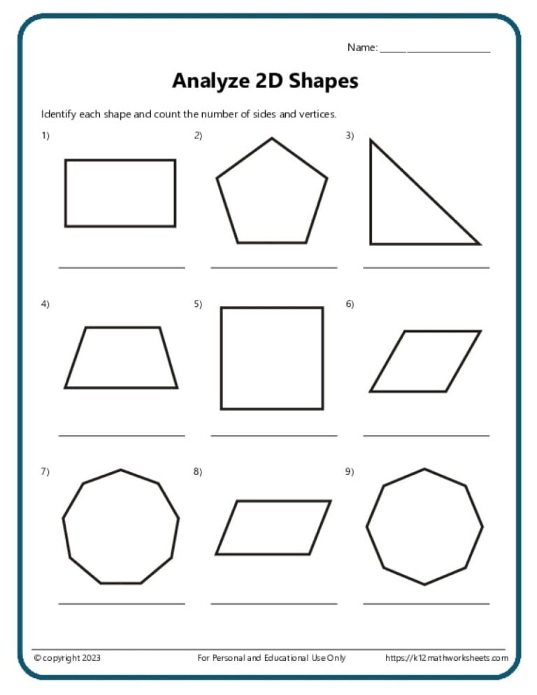 Shapes Worksheets K12 Math Worksheets