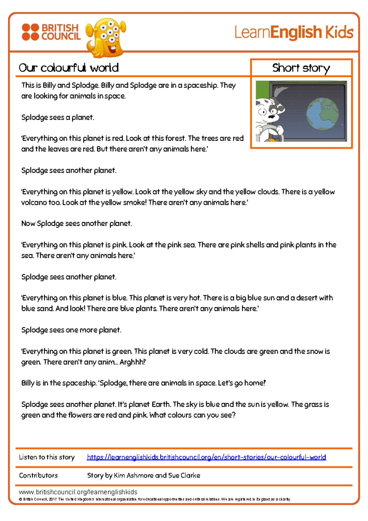 Short Stories Our Colourful World Transcript Britishcouncil learnenglishkids British Council Studocu Short Stories Our Colourful World Transcript Britishcouncil learnenglishkids British Council Studocu