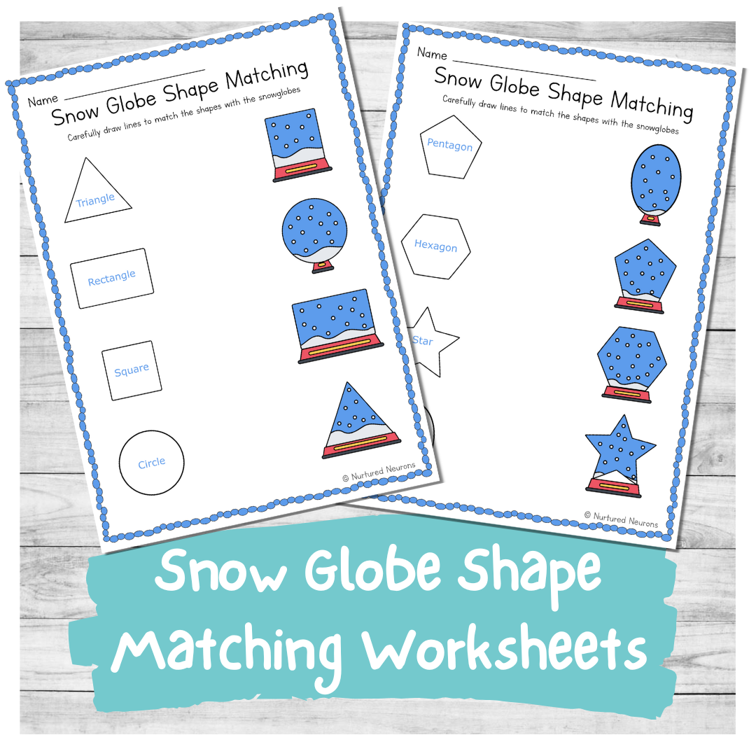 Snow Globe Shape Matching Worksheets Printable PDF Nurtured Snow Globe Shape Matching Worksheets Printable PDF Nurtured