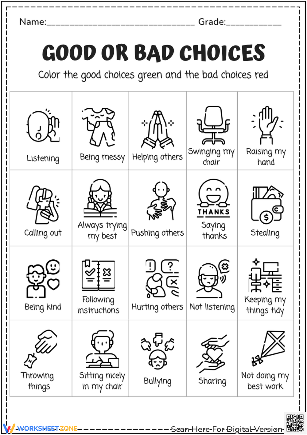 Social Skills For Kids Worksheets Printable