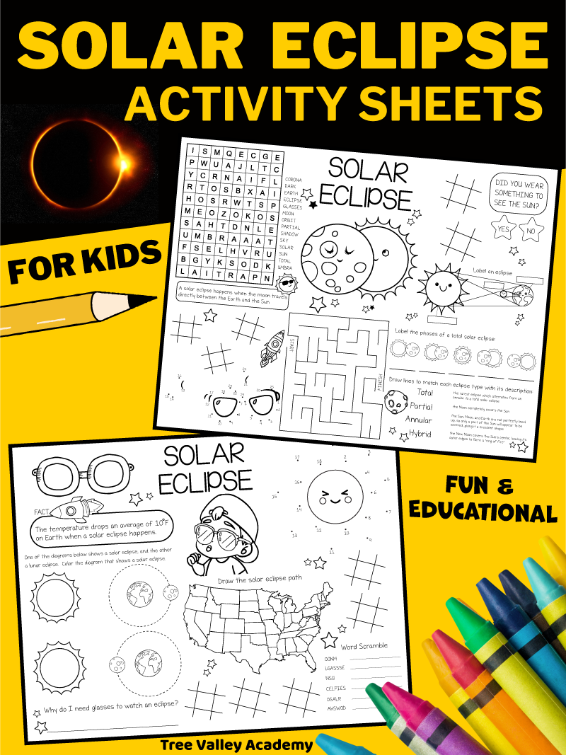 Solar Eclipse Worksheets Tree Valley Academy