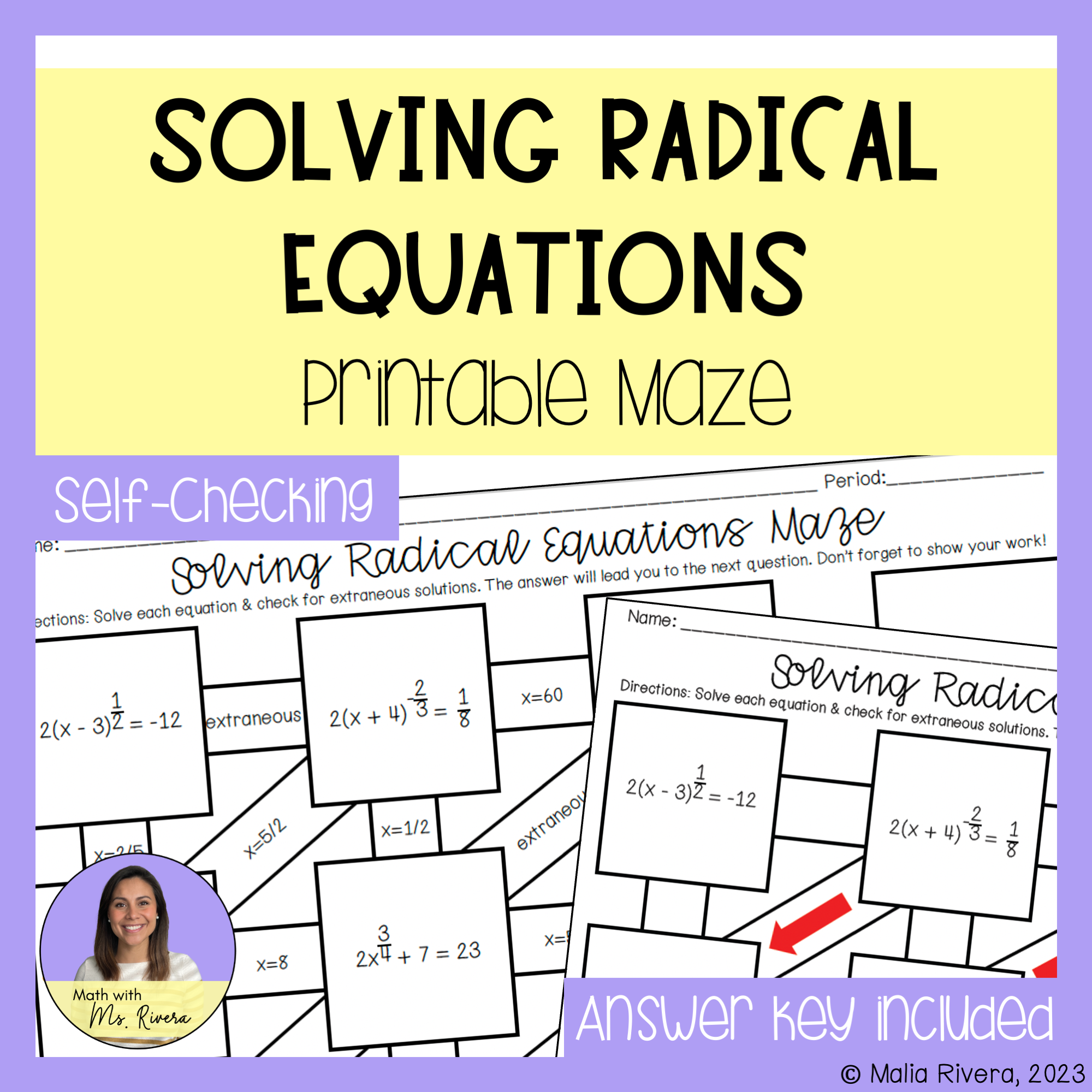 Solving Radical Equations Maze Worksheet Made By Teachers Solving Radical Equations Maze Worksheet Made By Teachers