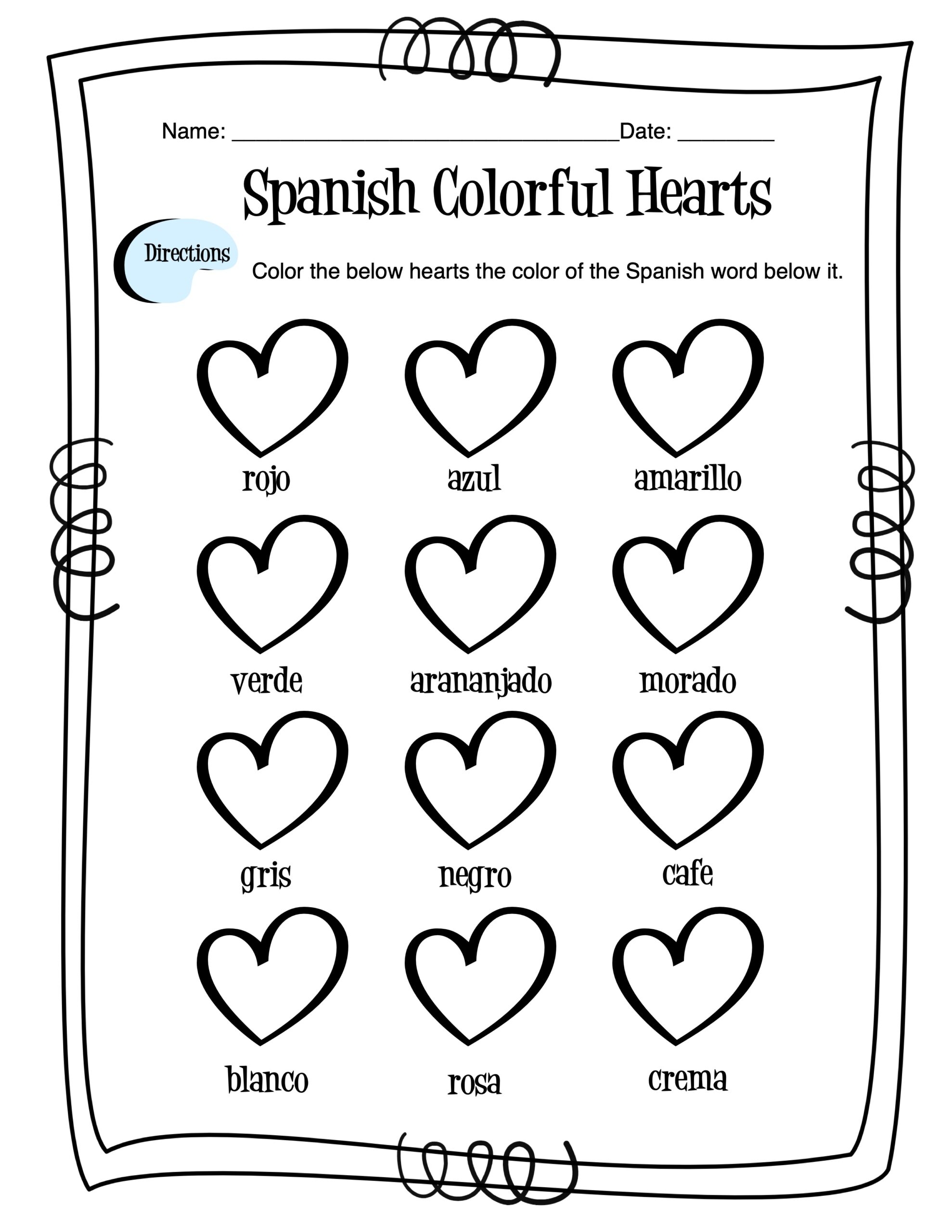 Spanish Colors Worksheet Made By Teachers