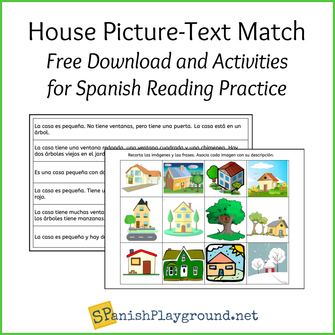 Spanish Reading Practice For Beginners House Picture Match Spanish Playground Spanish Reading Practice For Beginners House Picture Match Spanish Playground