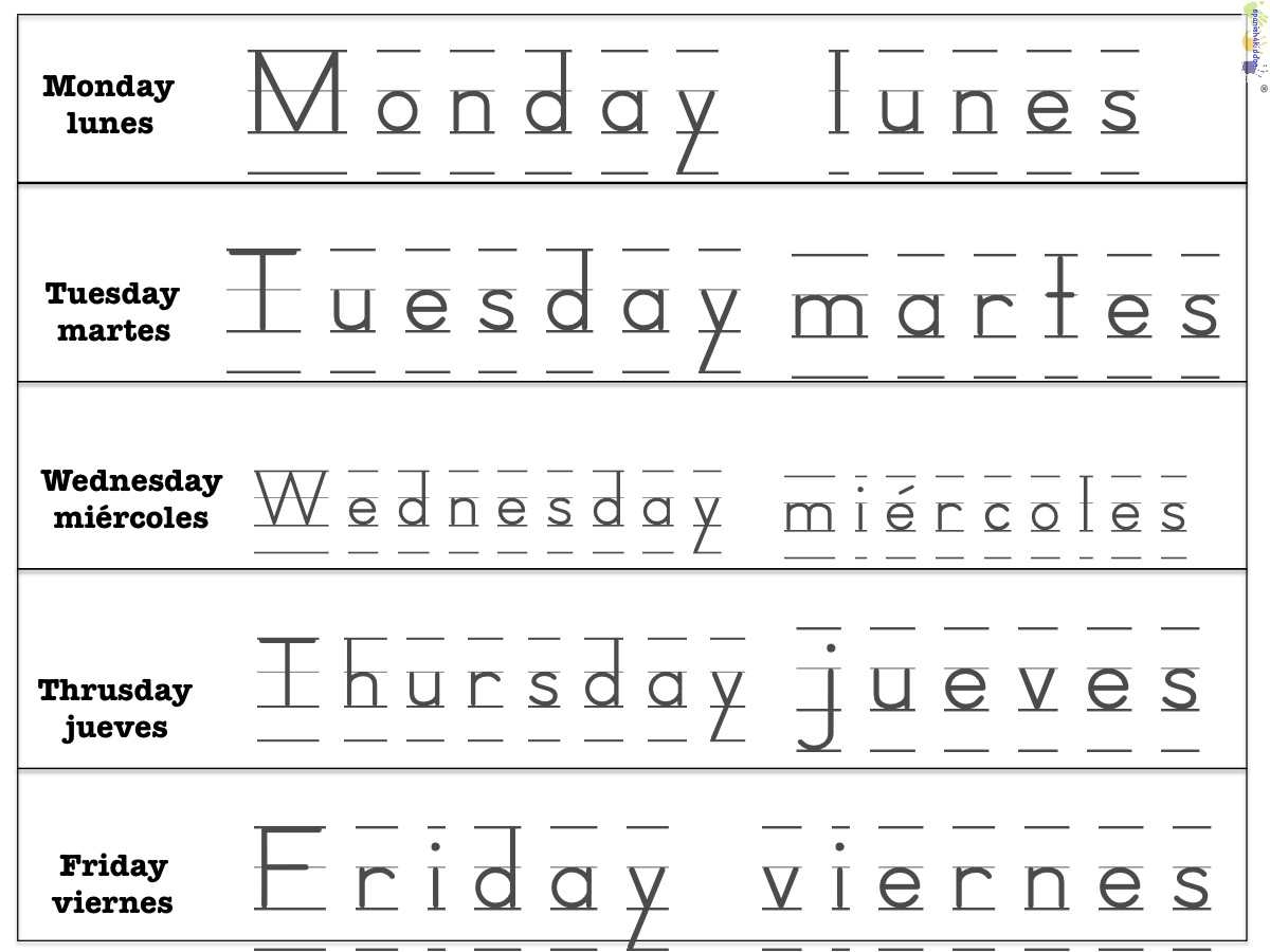 First Grade Spanish Worksheets Free