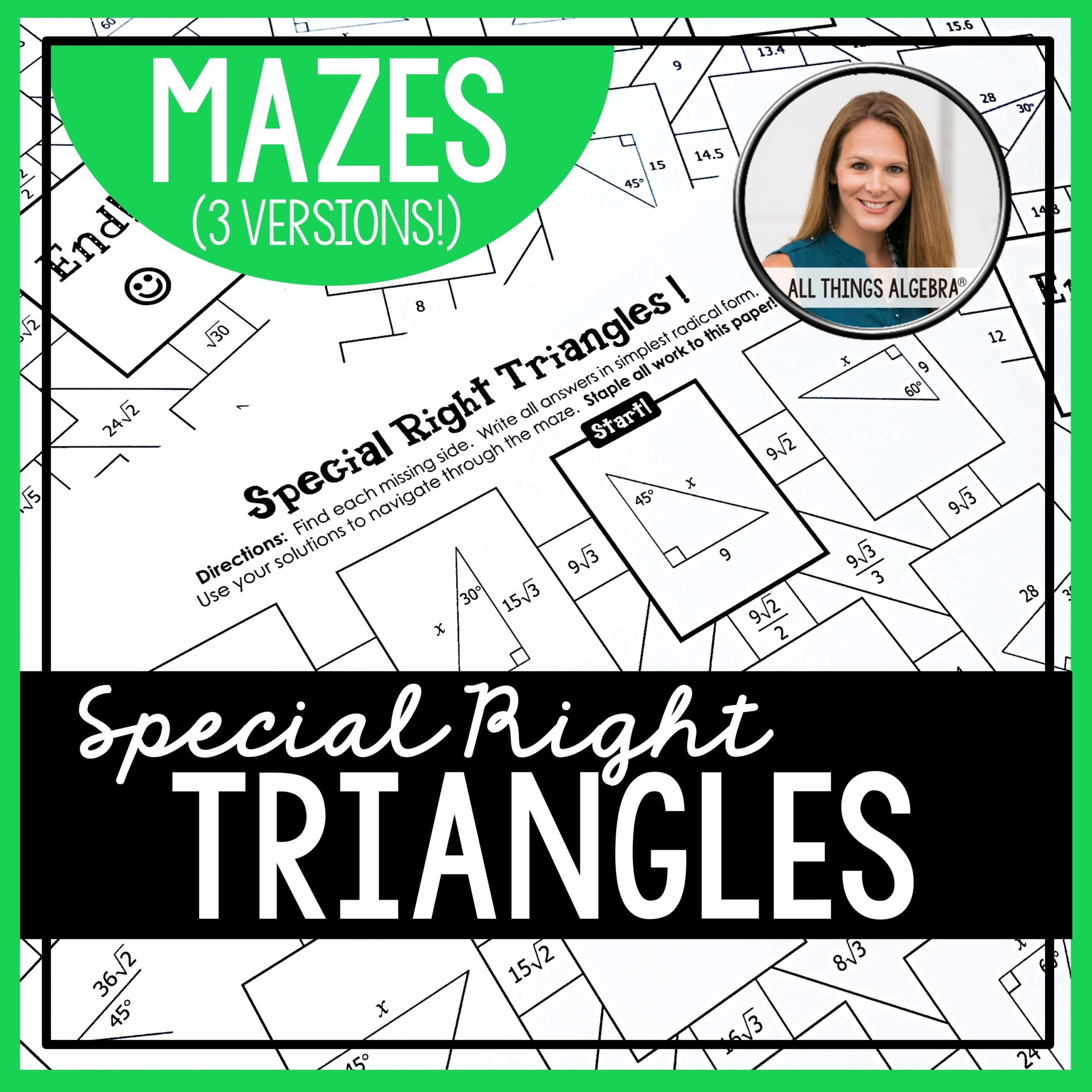 Special Right Triangles Worksheet Maze Special Right Triangles Worksheet Maze