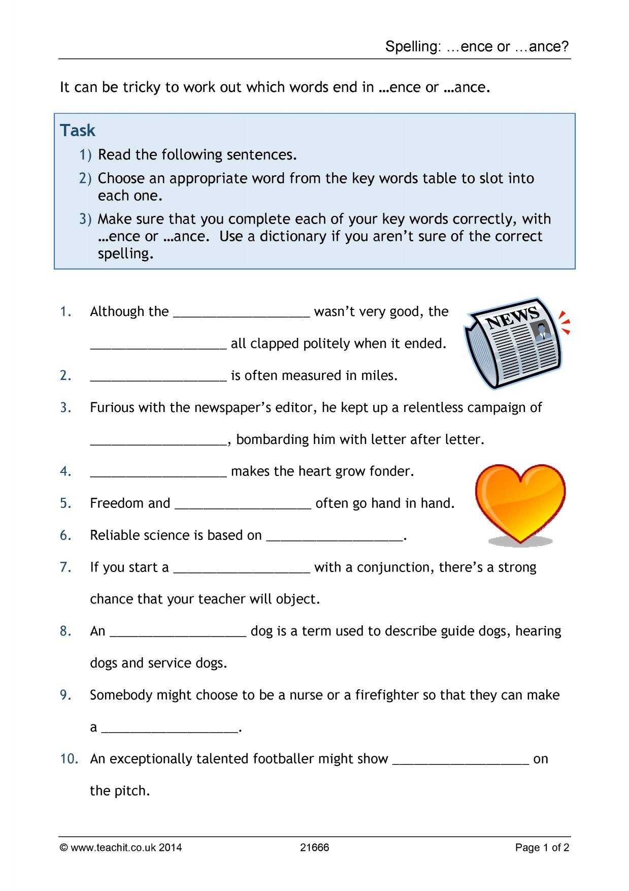Spelling Worksheet KS3 English Teachit Spelling Worksheet KS3 English Teachit