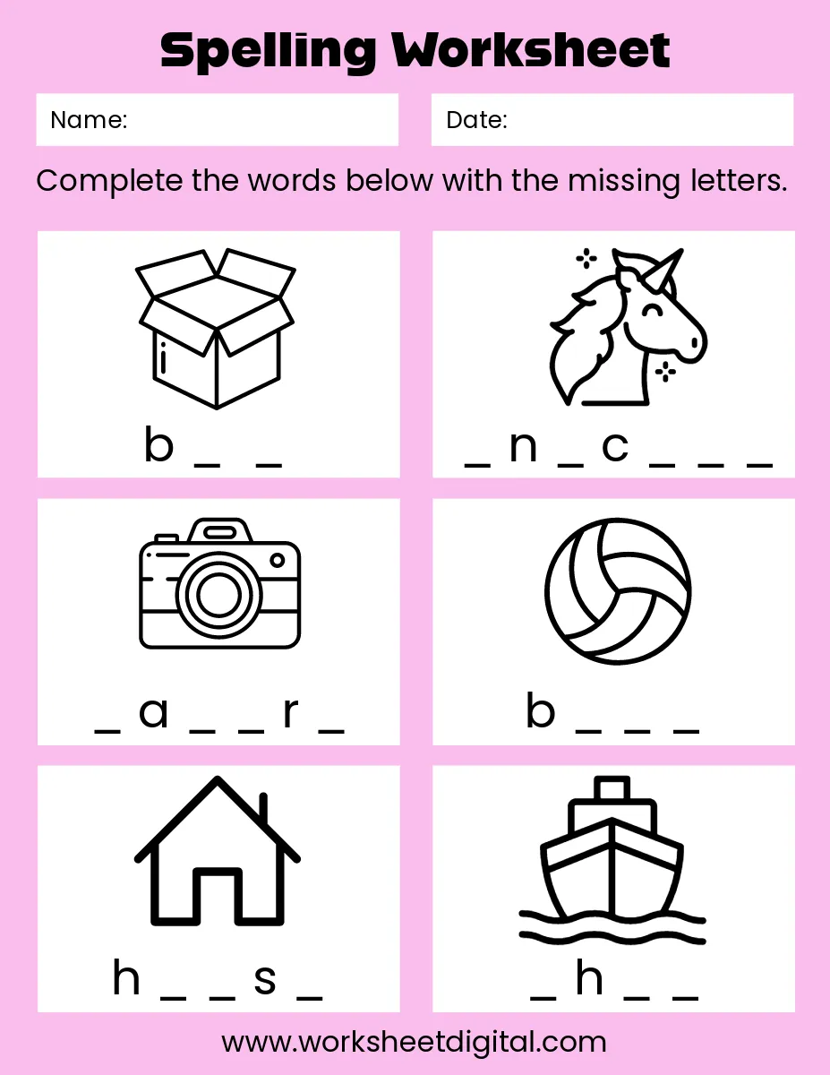 Spelling Worksheet