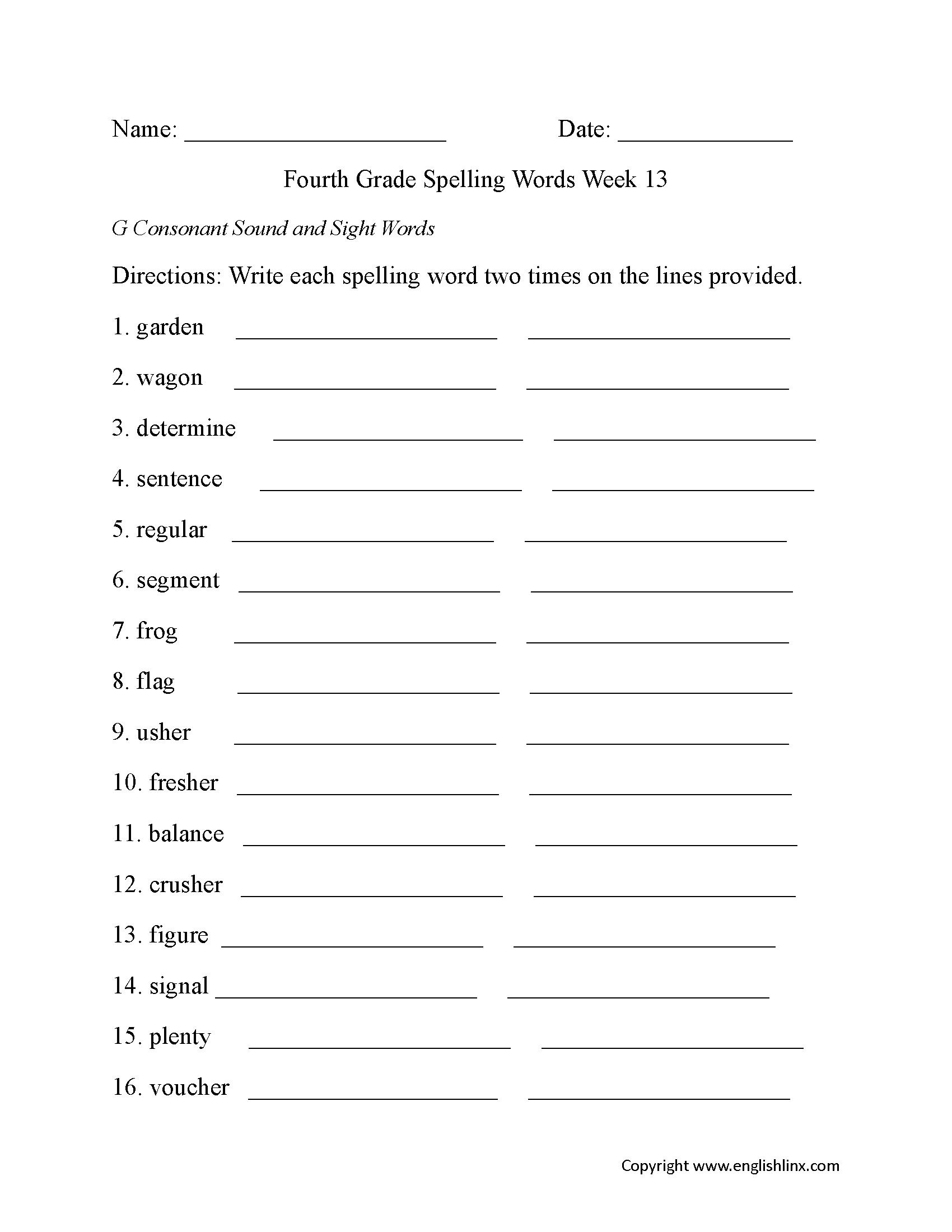 Spelling Worksheets Fourth Grade Spelling Worksheets