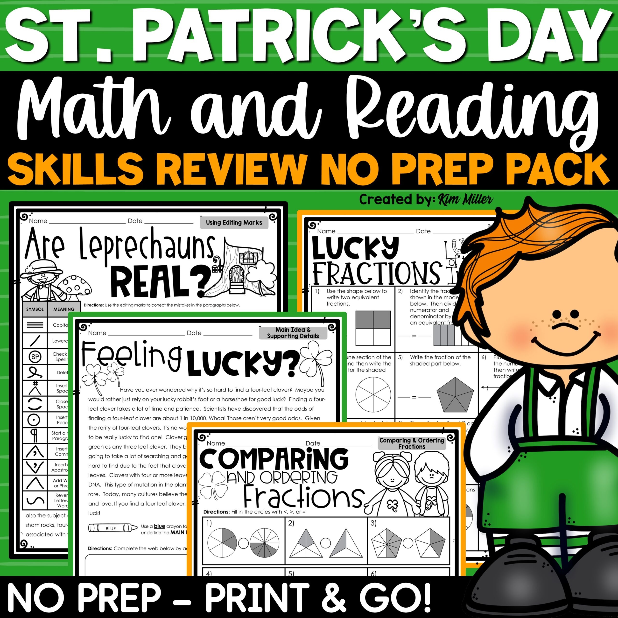 St Patrick s Day Activities Math Reading Writing Worksheets March No Prep A Love Of Teaching Kim Miller