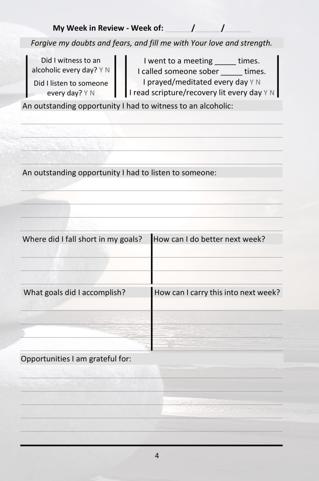 10th Step Worksheet Printable 10th Step Worksheet Printable