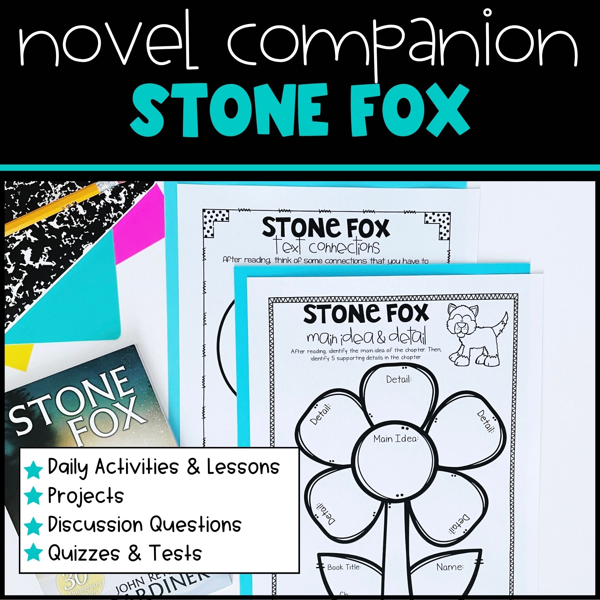 Stone Fox Novel Study Comprehension Questions Vocabulary And Worksheets Library