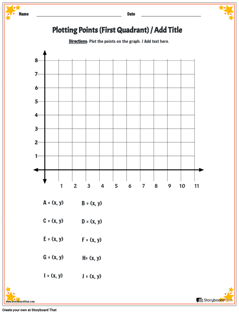 Storyboard That Create Coordinate Plane Worksheets
