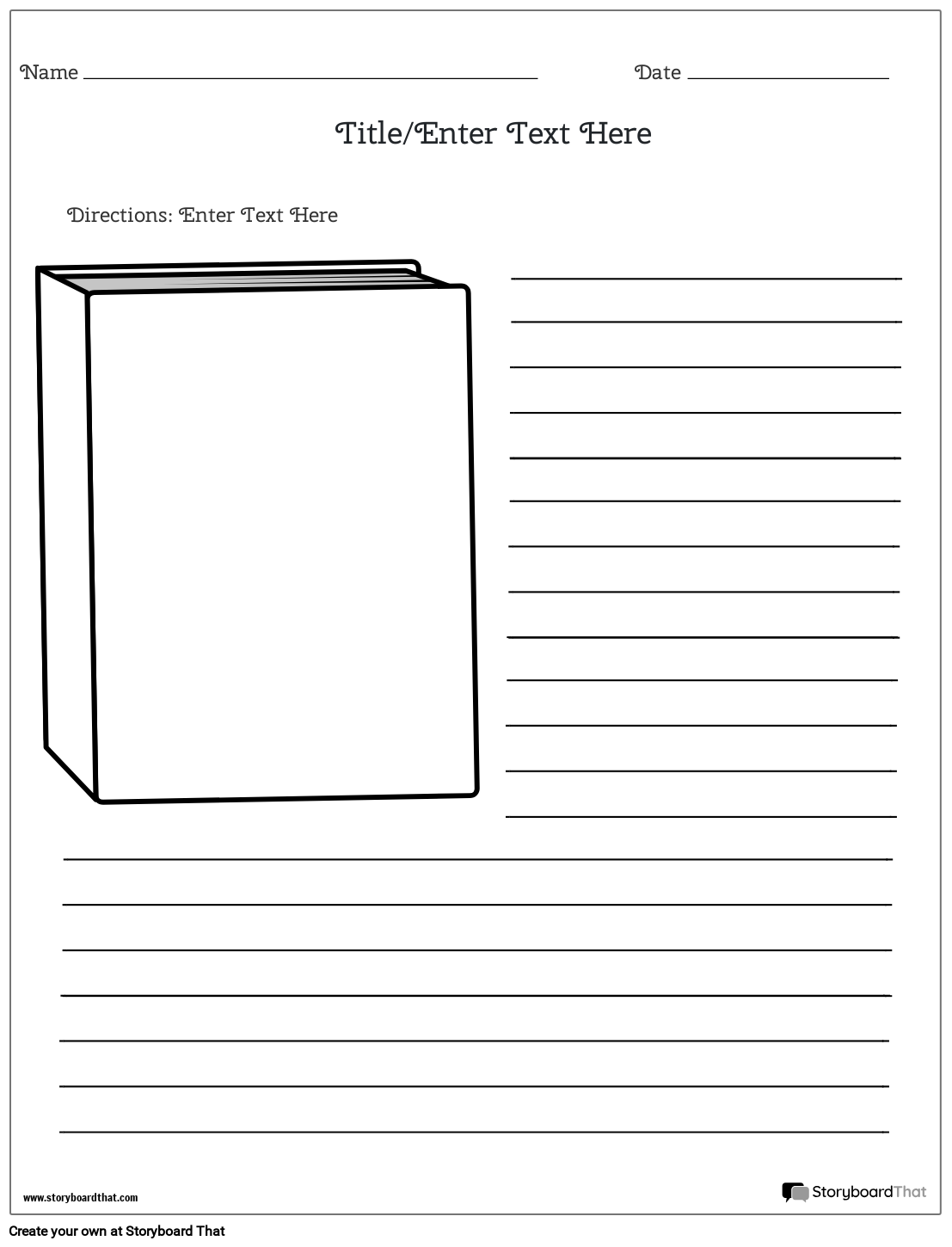 Storyboard That Free Book Cover Templates For 2025