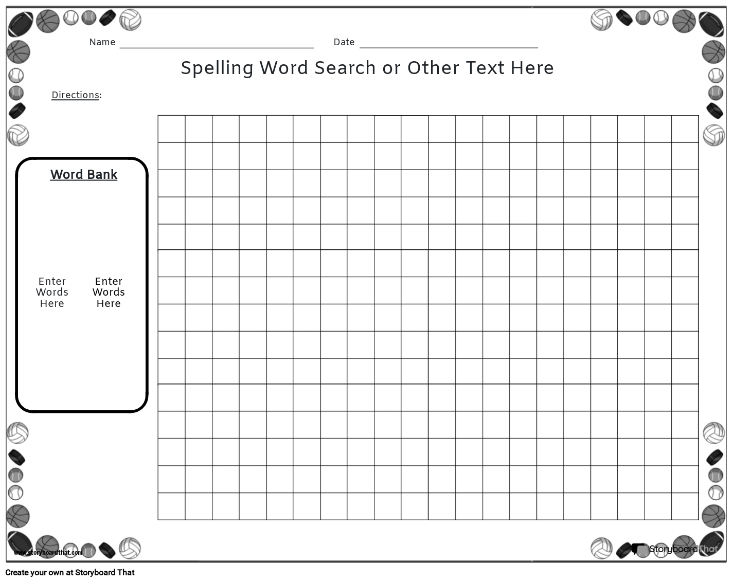 Printable Blank Spelling Worksheets